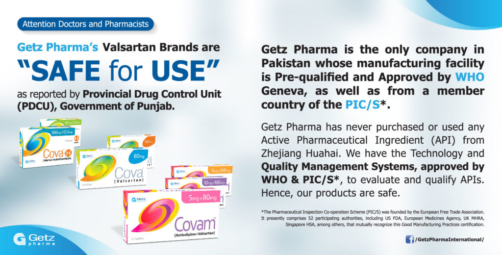 Getz Pharma’s Valsartan “Safe For Use” Getz Pharma Getz Pharma