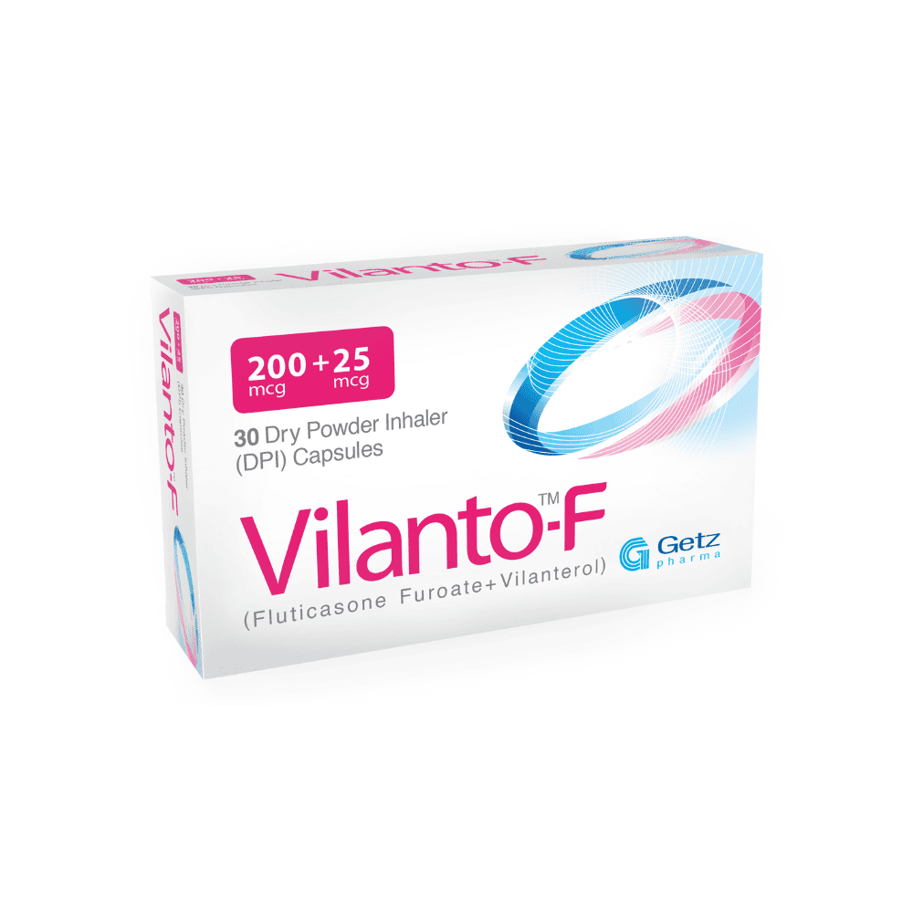 Vilanto-F (Fluticasone Furoate + Vilanterol) 200mcg + 25mcg - Getz Pharma Products